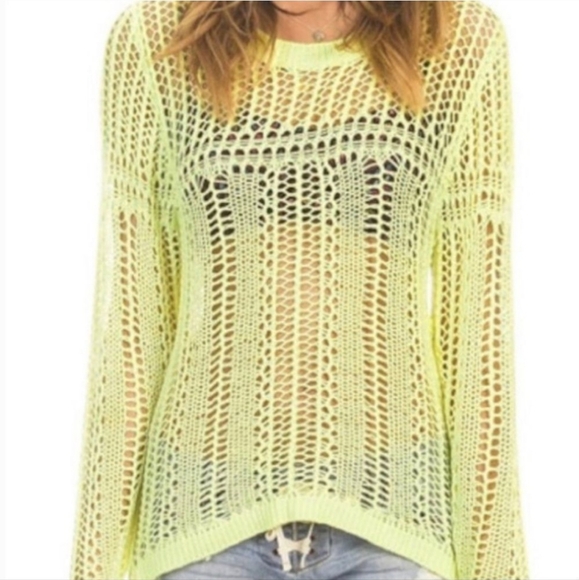 BillaBong cable knit neon sweater - Picture 1 of 2